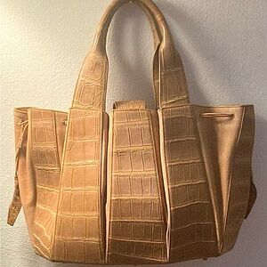 Elegant Tan genuine Crocodile women’s  Bag by Dominico Vacca
